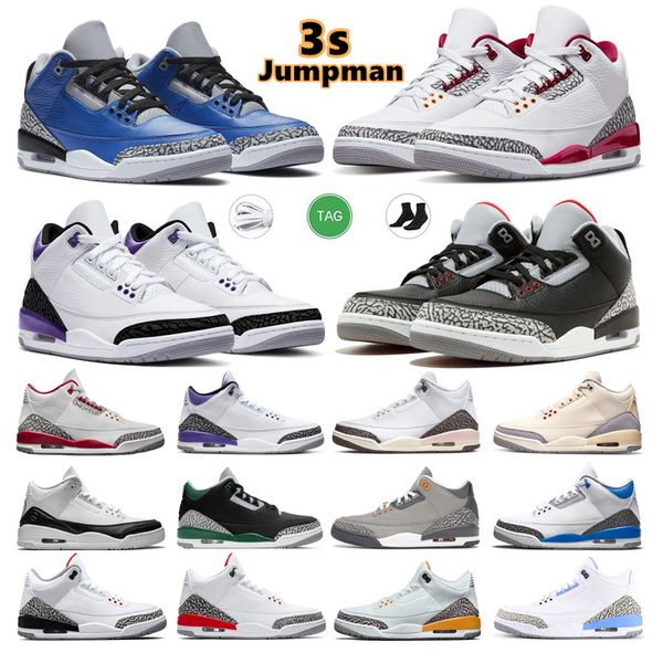 

jumpman 3 3s mens basketball shoes cardinal red dark iris muslin racer blue pine green cool grey fragment unc black cement georgetown fire r