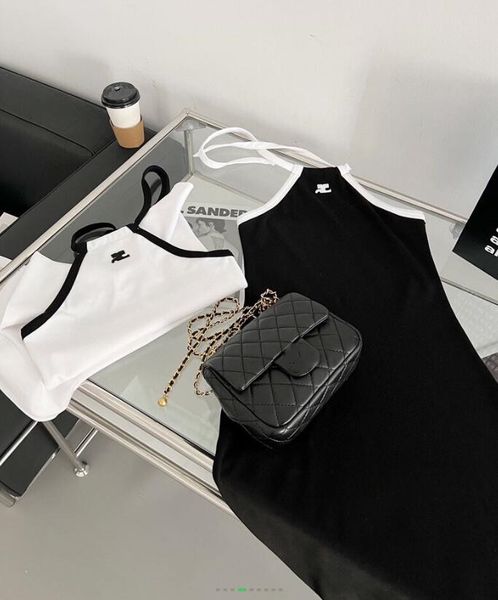 

luxury halter dresses for women sleeveless designer summer dress women's clothing, Black;gray