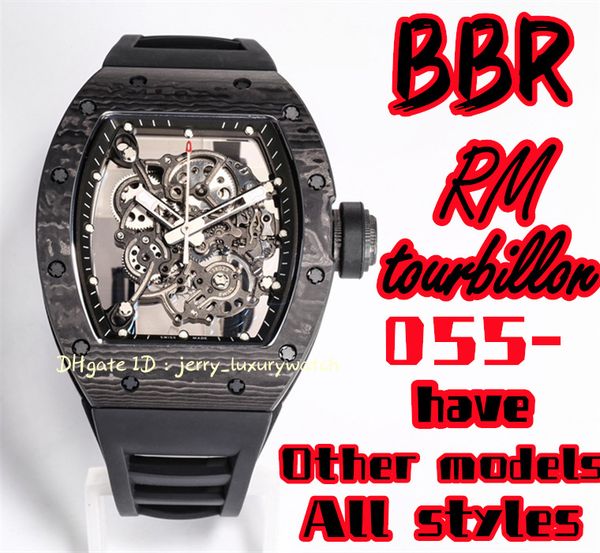 

bbr 055 ntpt rmul2 integral mechanical movement luxury men's watch all carbon fiber 49.90x42.70x13.5mm sapphire crystal mirror double a, Slivery;brown