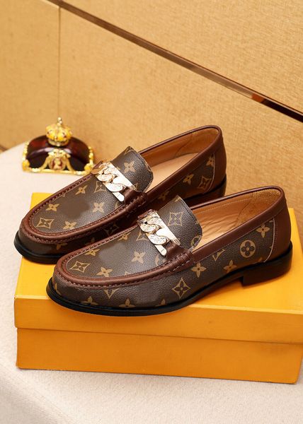 

2023 mens fashion dress shoes genuine leather business office work formal oxfords brand designer party wedding flats size 38-45, Black