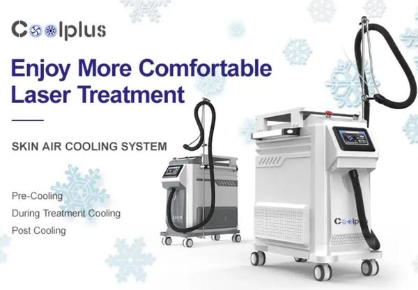 

powerful selling low temperature cold air machine/skin cooling machine for laser treatment patient comfort coolplus skin air cooling system, Black