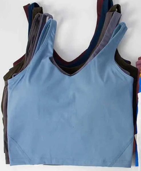 

new fashion yoga outfit type back align tank lulus lemons gym clothes women casual running nude tight sports bra fitness beautiful 2985, Gray