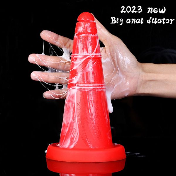 

sewing notions liquid silicone ice cream cone anal plug male/female anal stimulation product anal masturbation bold large an, Black