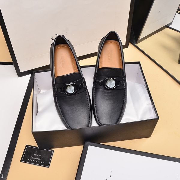 

2023 new luxury brand designer loafers men casual shoes slip on formal leather shoes big size 38-46 dress driving shoes social moccasins, Black