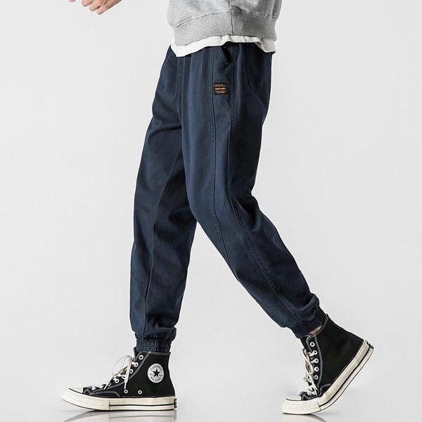 

pants cargo pants men men casual safari style tactic ankle length drawstring trousers for males hiphop techwear joggers cargo pants, Black