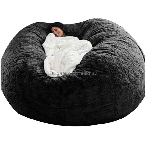 

Covers Chair Ers D72X35In Nt Fur Bean Bag Er Big Round Soft Fluffy Faux Beag Lazy Sofa Bed Living Room Furniture Drop Delivery Home Dhbiu niture