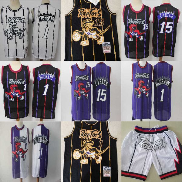 

basketball jersey toronto''raptors''men jersey purple vince 15 carter tracy 1 mcgrady shorts, Black;red