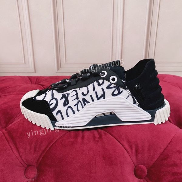 

2023r brand quality sneakers mens women shoes print check trainer platform trainers striped sneaker suede shoes, Black