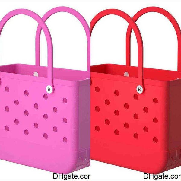 

qwertyui45 rubber bags eva with hole waterproof sandproof durable open silicone tote bag for outdoor beach pool sports