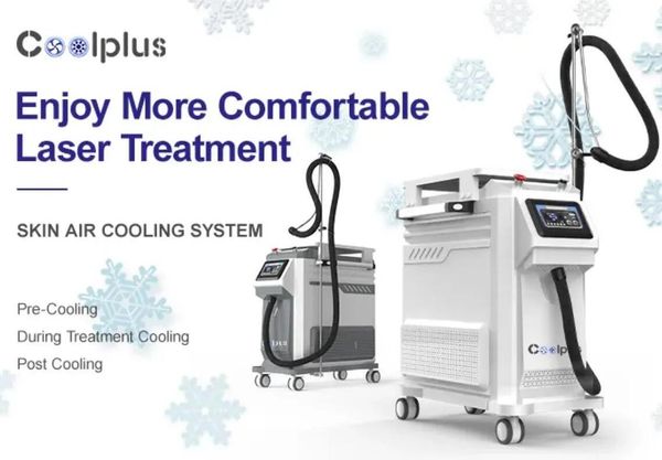 

fda approval cooler low temperature cold air machine/skin cooling machine for laser treatment patient comfort coolplus skin air cooling syst, Black