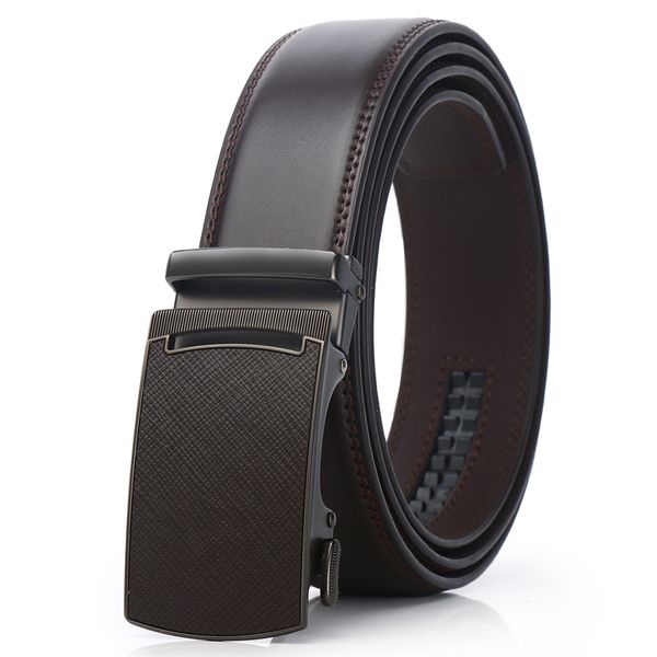 

men's leather high-end automatic buckle waistband 38mm jeans casual pants decorative waistband can be adjusted at will 130cm aa0007, Black;brown