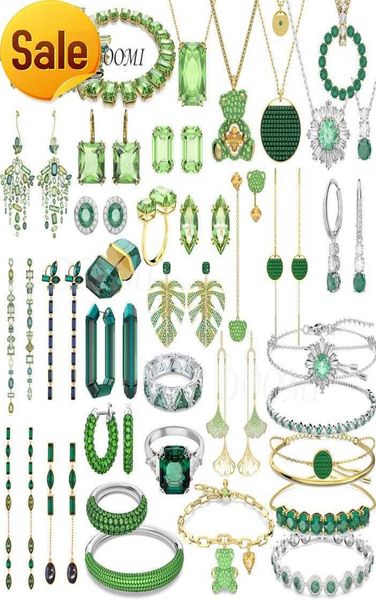 

pendant necklaces swa 2023 trend original 1 fine jewelry sets green necklace earrings ring bracelet fashion luxury charms gift 28402185, Silver