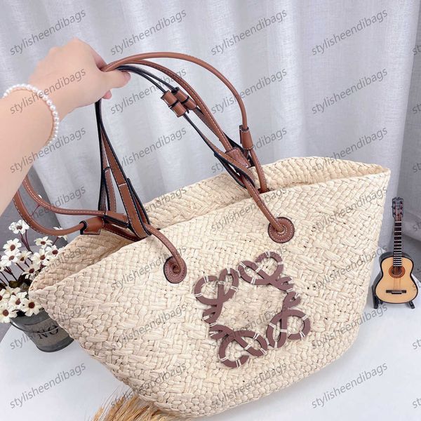 

designer bags large capacity straw bags women beach bag grass knitting designer bag leisure travel outing woven tote bags casual shopping ba