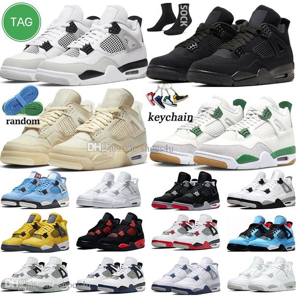 

new 4 mens basketball shoes for women 4s alternate military black cat canvas white oreo midnight navy university blue sapphire pine green sh