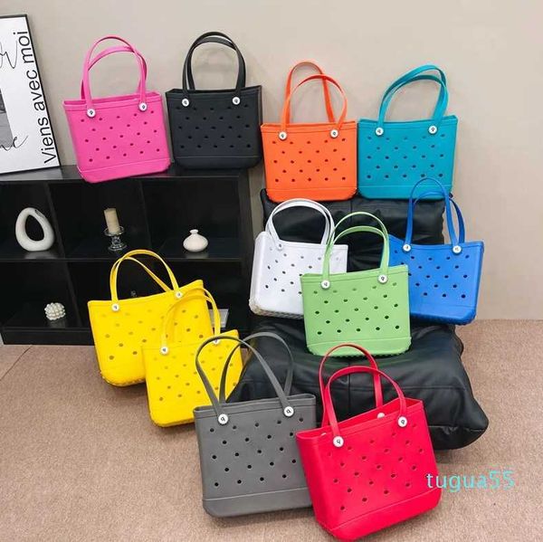 

designer- large beach bags trendy ladies shoulder bag candy color eva beach tote bog one side holes holiday work urban waterproof