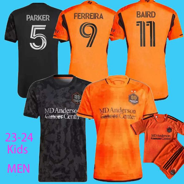 

23 24 houston jersey dynamo fc soccer jerseys bassi h.herrera carrasquilla baird ferreira franco steres mls 23 24 football men and kids, Black;yellow