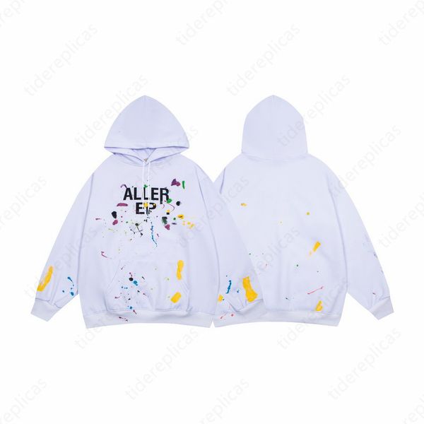 

hoodie designer hoodies high street mens alphabet washed distressed sweatshirts splash ink hip hop hoodys trend plus size sweaters oversized, Black