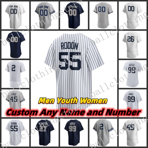 

yj custom men women youth baseball jerseys shirt judge jeter lemahieu donaldson gallo cole stanton rizzo torres hicks kiner falefa trevino c, Blue;black