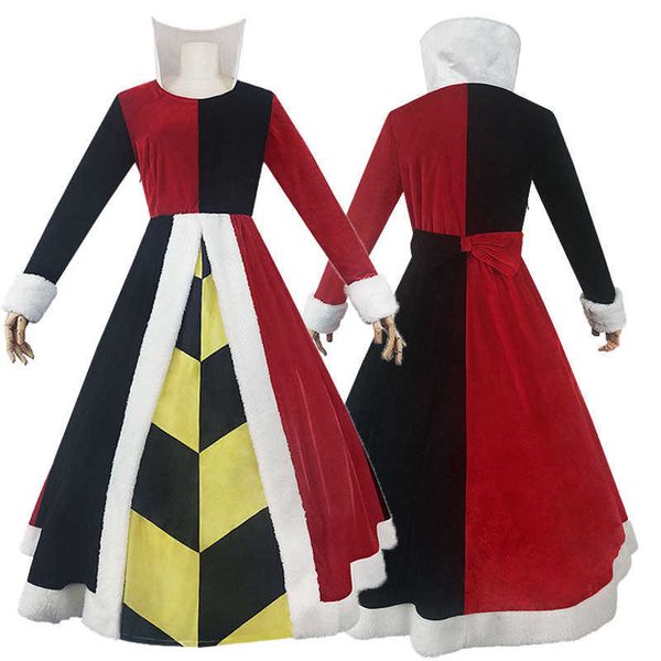 

cosplay wigs queen of hearts cosplay costume women high collar velvet dress halloween masquerade costumes party j230502, Black