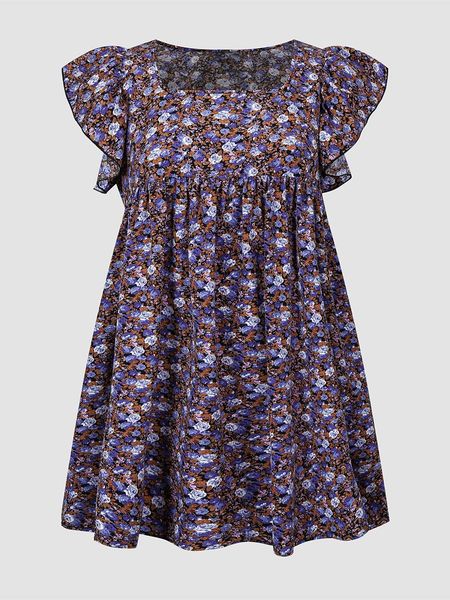 

dresses finjani dresses for women 2022 plus size allover print ruffle tube dress spring summer short sleeve even dress, Black