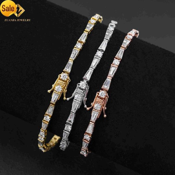

2023 new design pass diamond tester 925 sterling silver man luxury jewelry vvs1 moissanite cluster tennis bracelet