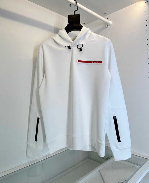 

Men' Hoodies Sweatshirts P Family High Version Hoodie AutumnWinter Fashion Loose and Women' Regular Triangle Label Adhesive Strip 3Z74, White