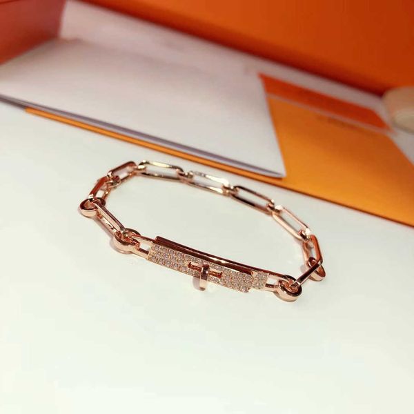 

luxurious for women letter round h lock jewelry s silver bangle set france quality golden rose gold superior quality bracelet mc sjxj, Black