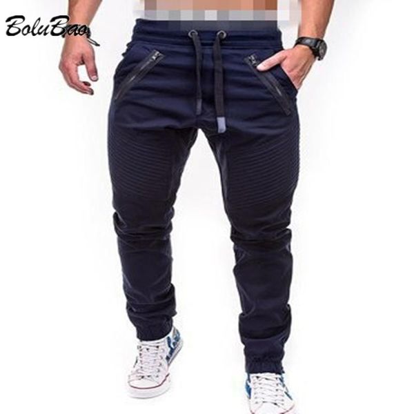 

pants bolubao 2022 men's pants casual lace up sports crossover pants design double zipper open crotch trousers male, Black