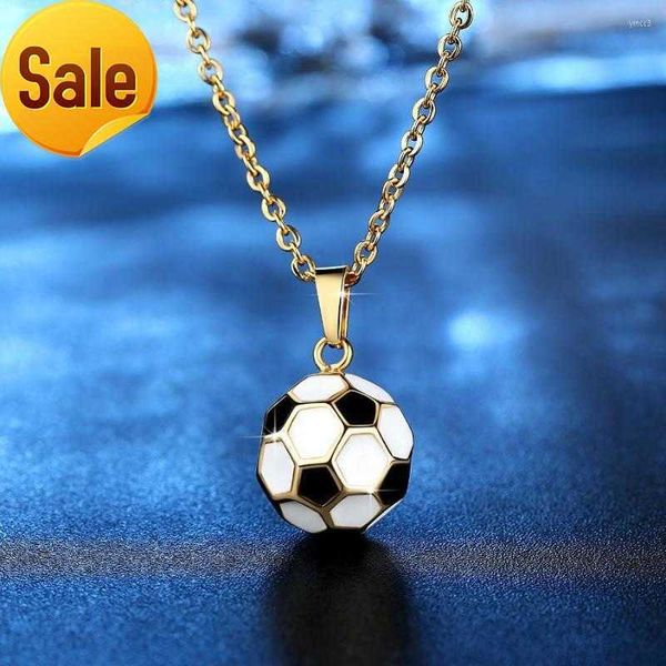

pendant necklaces 2023 trendy 3d football for men punk fashion metal chain necklace sports lover boys jewelry birthday gifts, Silver