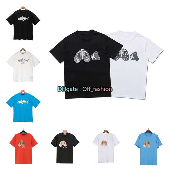

summer pa men womens palm t-shirts mans stylist tee guillotine bear palms printed short sleeve truncated bears angles tees angel t shirt 6oo, White;black