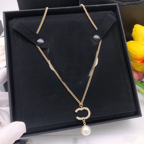 

designer letter ccity fashion c pendant necklaces luxury brand gold necklace women jewelry metal crystal pearl cjeweler woman gift jjg45rt, Silver