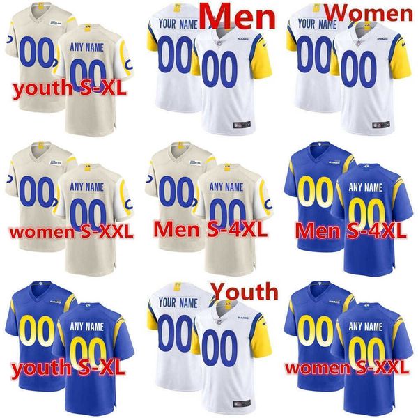 

football jerseys custom los angeles''rams''men women youth 99 aaron donald 5 jalen ramsey 9 matthew stafford 10 desean j, Black;red