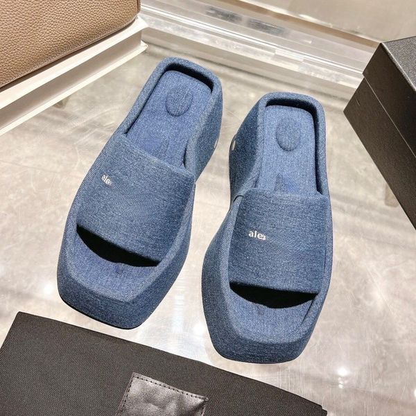 

slides designer women women luxury sandals platform comfy square open toe mules platform wedges sandals summer casual flatform platform wedg, Black