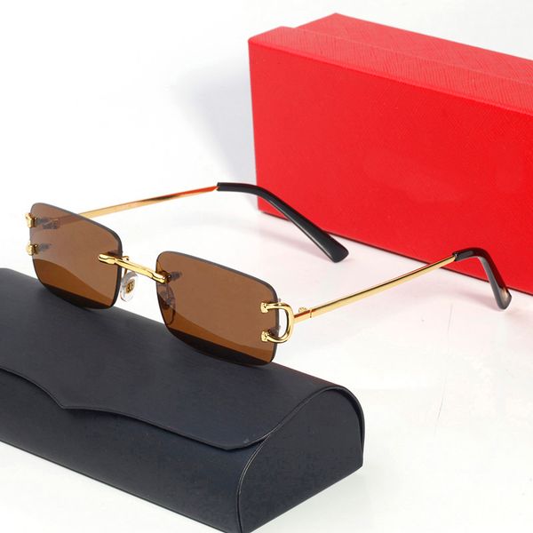 

designer polarized sunglasses women mens fashion frameless female gradient square gold alloy men carti sun glasses red carter sunglass uv400, White;black