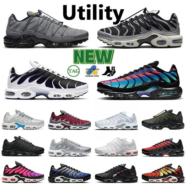 

new tn plus running shoes mens womens utility sports shoes reflective bred triple black black university blue utility clean white utility ol
