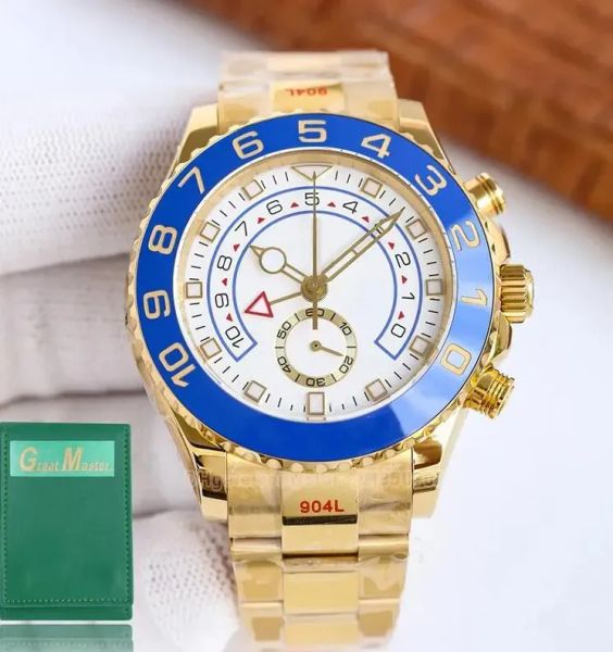 

Mens watch blue dial ice out watches gold watches for men yachtmaster diamond luxury mechanical wristwatch 44mm automatic movement top brand high role wristwatch, 11