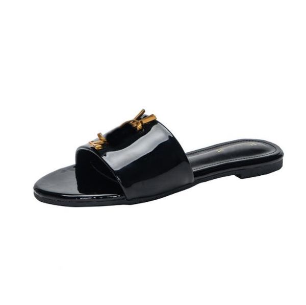 

luxuries designer men's women's slippers sandals shoes slide summer fashion wide flat flip flops size 35-42 y65, Black