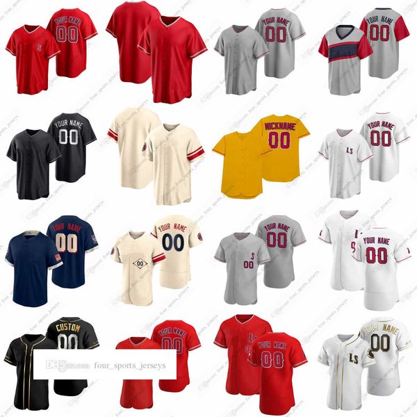 

2023 custom ohtani baseball jerseys trout barria rendon quijada estevez suarez barria anderson canning davidson white, Blue;black