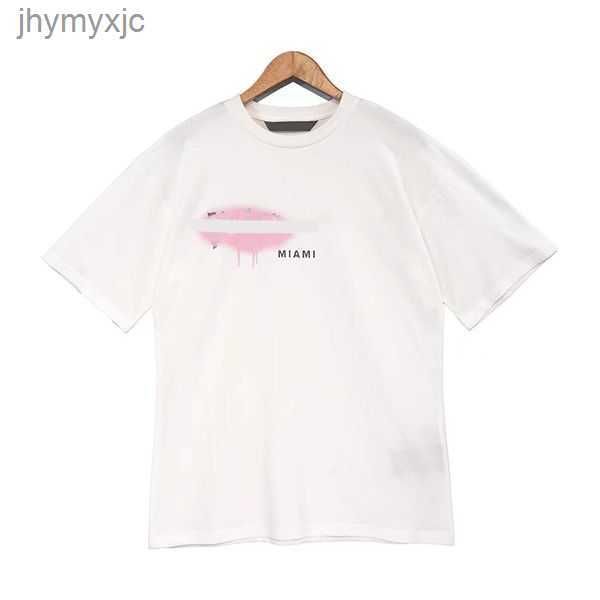 

23ss tshirt mens designer shirs palms spray leer prin shor-sleeved shir fashion angels women graphic tees t-shirs 3 f0gj, White;black