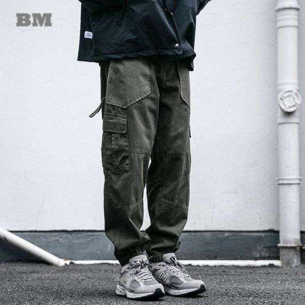

pants spring autumn fashion casual cargo pants japanese streetwear loose jogging pants harajuku trousers men clothing, Black