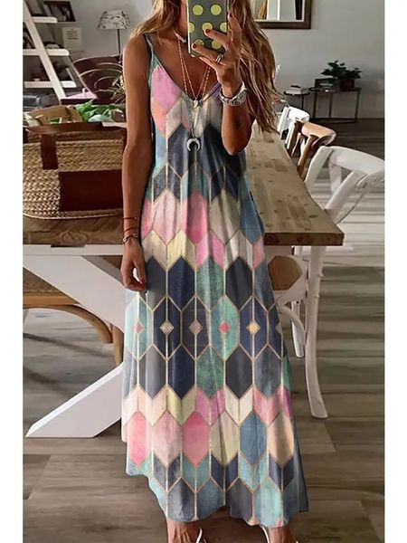 

drsw058 v-neck printed slip women dress, Black;gray
