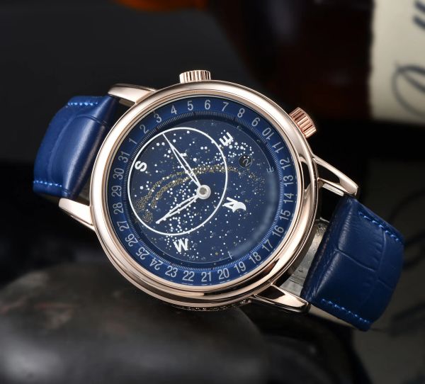 

Luxury Mens women Fashion Pateks 5102 6102 6104 Wristwatches sky moon phase Automatic Movement watches Mens Background Transparent Watch