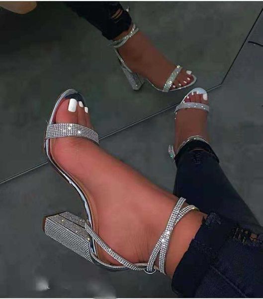 

sandals luxury women pumps transparent high heels pointed toe slipon wedding party brand fashion shoes for lady pvc j230428, Black
