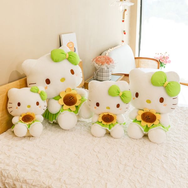 

New Creative Cartoon Suower Cat Doll Cute Plush Toy Soft Fill Comfort Pillow Accompanying Girls Gift Factory Wholesale in Stock, White