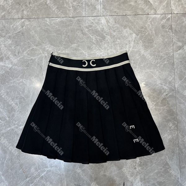 

women black pleated skirt designer jacquard female skirts lady short skirts