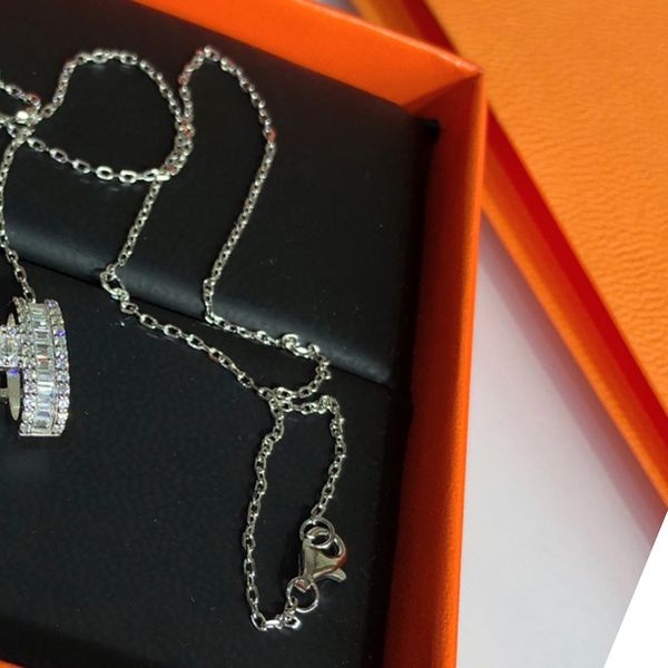 

h necklace for women designer couple diamond 925 silver t0p highest counter advanced materials classic style jewelry european size gift for