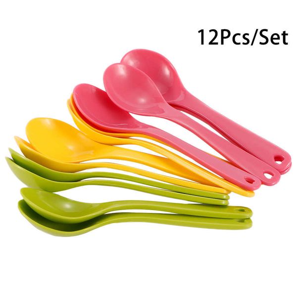 

cups dishes utensils new lovely 12 pcs/lot baby toddler feeding spoon safe plastic baby training eating spoon set food eating training p2303