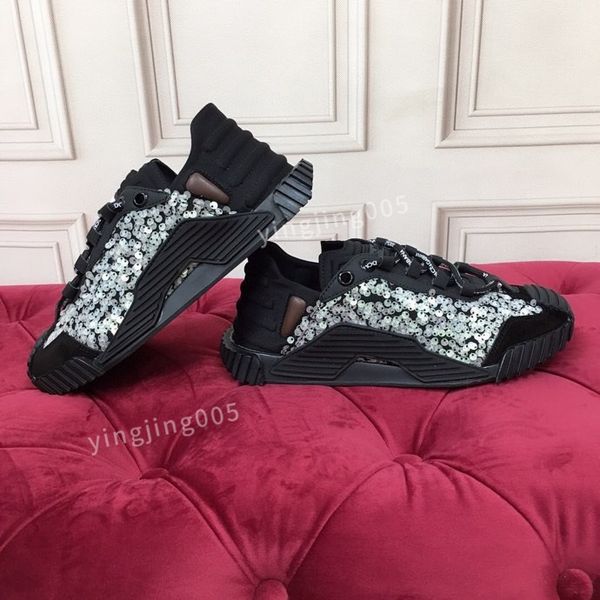 

2023designer brand quality sneakers mens shoes print check trainer platform trainers striped sneaker suede shoes, Black