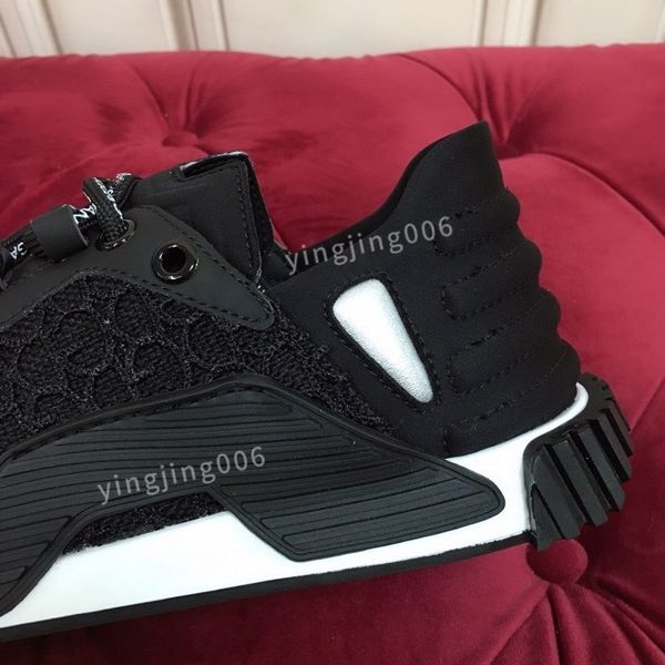 

womens designer casual shoes leather lace-up sneaker brand lady flat running trainers letters womens gym sneakers, Black