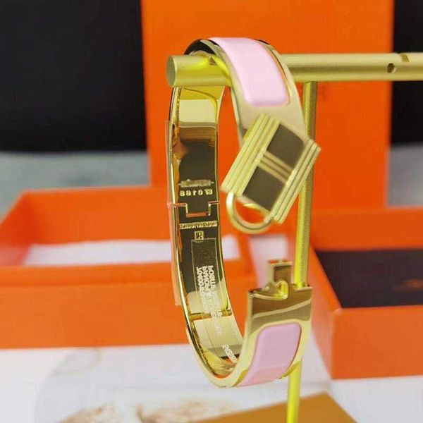 

copper inlaid enamel lock women bangle mens gold bracelets luxury designer france brand classic bracelets fashion jewelry sterling silver 0j, Black